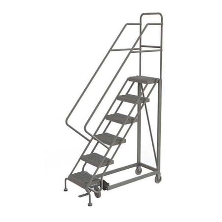 96 in H Steel Rolling Ladder, 6 Steps, 450 lb Load Capacity MPN:KDEC106162