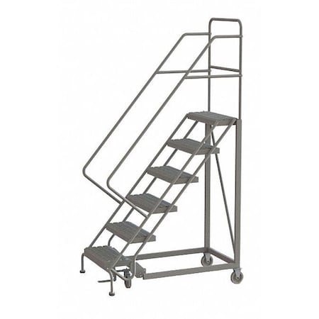 96 in H Steel Rolling Ladder, 6 Steps, 450 lb Load Capacity MPN:KDEC106246