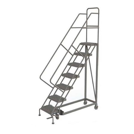 106 in H Steel Rolling Ladder, 7 Steps, 450 lb Load Capacity MPN:KDEC107162