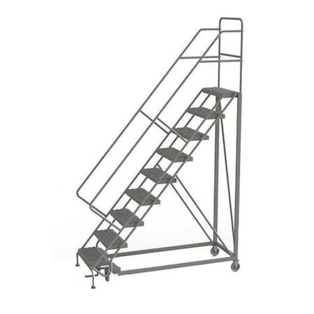 126 in H Steel Rolling Ladder, 9 Steps, 450 lb Load Capacity MPN:KDEC109242