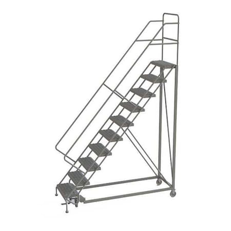 136 in H Steel Rolling Ladder, 10 Steps, 450 lb Load Capacity MPN:KDEC110246
