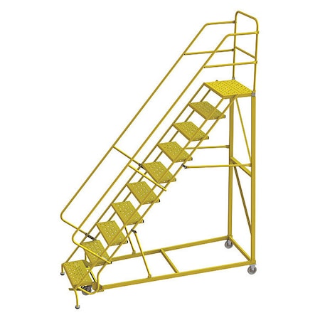 Rollng Ladder, Steel, Safety Angle, 10-Step MPN:KDEC110246-Y