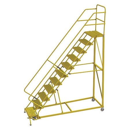 Rollng Ladder, Steel, Safety Angle, 11-Step MPN:KDEC111242-Y