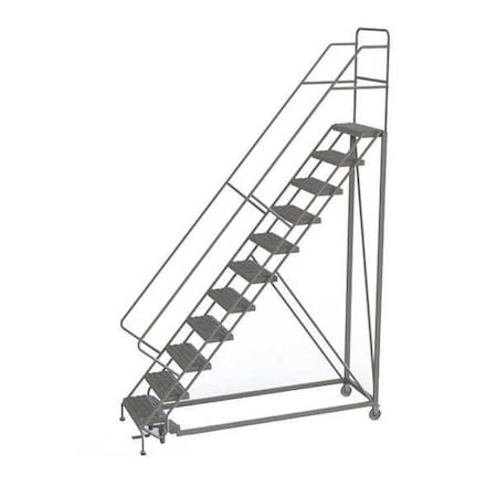 146 in H Steel Rolling Ladder, 11 Steps, 450 lb Load Capacity MPN:KDEC111246