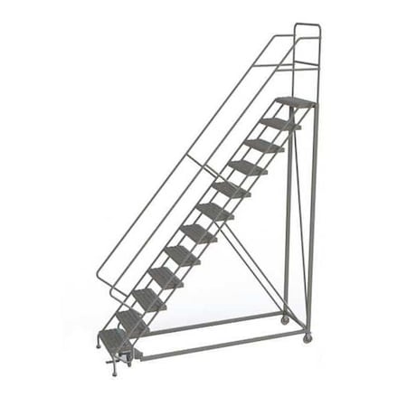 156 in H Steel Rolling Ladder, 12 Steps, 450 lb Load Capacity MPN:KDEC112242