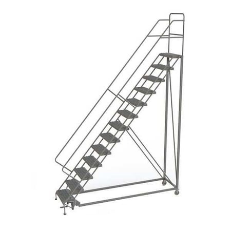 166 in H Steel Rolling Ladder, 13 Steps, 450 lb Load Capacity MPN:KDEC113246