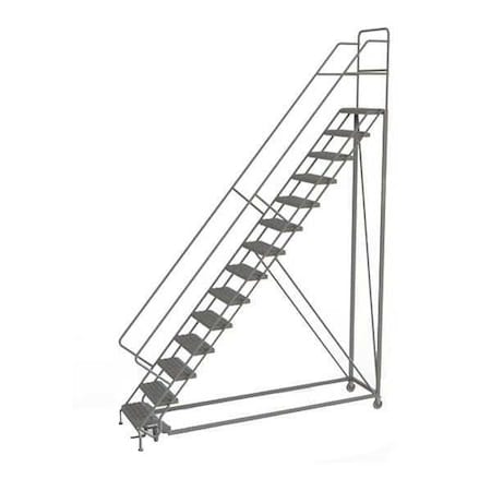 176 in H Steel Rolling Ladder, 14 Steps, 450 lb Load Capacity MPN:KDEC114246