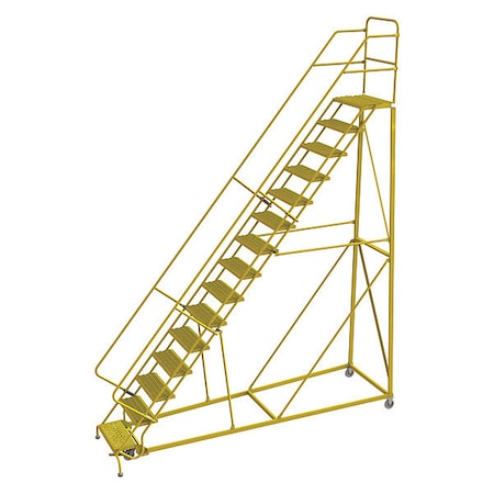 Rollng Ladder, Steel, Safety Angle, 15-Step MPN:KDEC115242-Y