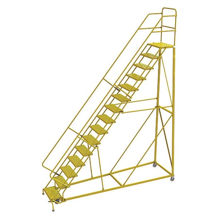 Rollng Ladder, Steel, Safety Angle, 15-Step MPN:KDEC115246-Y