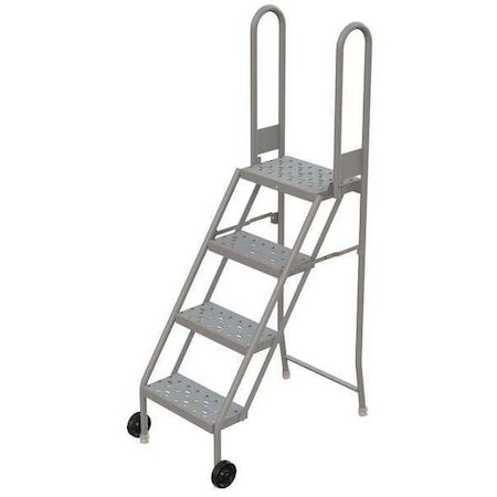 64 in H Steel Tilt and Roll Ladder, 4 Steps, 450 lb Load Capacity MPN:KDMF104166