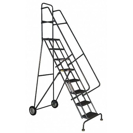 86 in H Steel Tilt and Roll Ladder, 5 Steps, 450 lb Load Capacity MPN:KDRF105166