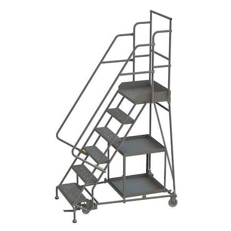 96 in H Steel Stock Picking Rolling Ladder, 6 Steps, 450 lb Load Capacity MPN:KDSP106242