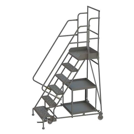 96 in H Steel Stock Picking Rolling Ladder, 6 Steps, 450 lb Load Capacity MPN:KDSP106246