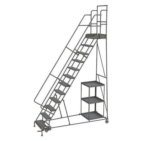 156 in H Steel Stock Picking Rolling Ladder, 12 Steps, 450 lb Load Capacity MPN:KDSP112242