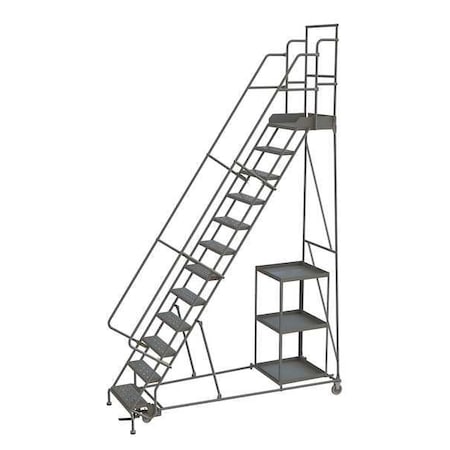 156 in H Steel Stock Picking Rolling Ladder, 12 Steps, 450 lb Load Capacity MPN:KDSP112246