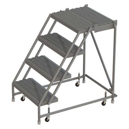 40 in H Steel Rolling Ladder, 4 Steps, 450 lb Load Capacity MPN:KDSR004162-D2