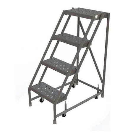 40 in H Steel Rolling Ladder, 4 Steps, 450 lb Load Capacity MPN:KDSR004166