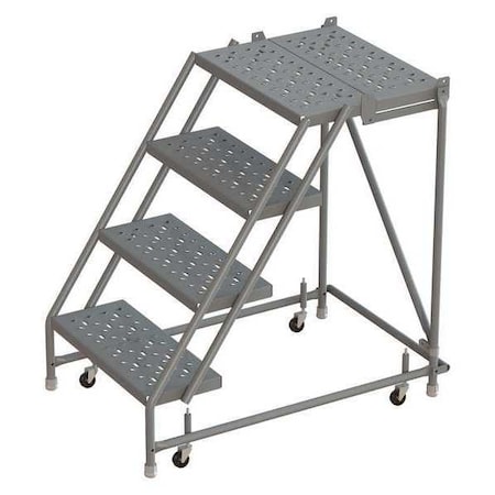 40 in H Steel Rolling Ladder, 4 Steps, 450 lb Load Capacity MPN:KDSR004166-D3