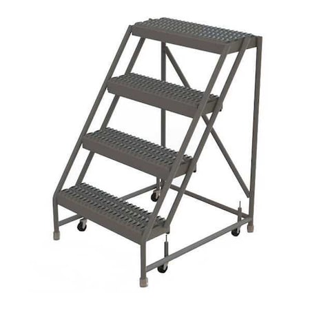 40 in H Steel Rolling Ladder, 4 Steps, 450 lb Load Capacity MPN:KDSR004242