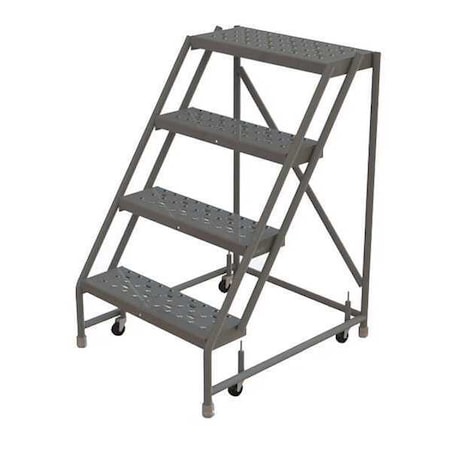 40 in H Steel Rolling Ladder, 4 Steps, 450 lb Load Capacity MPN:KDSR004246