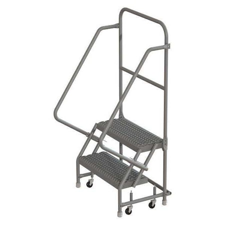 56 in H Steel Rolling Ladder, 2 Steps, 450 lb Load Capacity MPN:KDSR102162