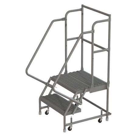 56 in H Steel Rolling Ladder, 2 Steps, 450 lb Load Capacity MPN:KDSR102162-D2