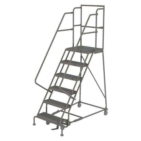 96 in H Steel Rolling Ladder, 6 Steps, 450 lb Load Capacity MPN:KDSR106162-D3