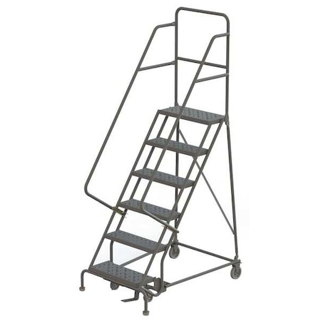 96 in H Steel Rolling Ladder, 6 Steps, 450 lb Load Capacity MPN:KDSR106242