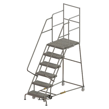 96 in H Steel Rolling Ladder, 6 Steps, 450 lb Load Capacity MPN:KDSR106242-D3