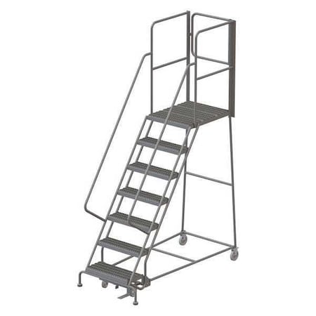 112 in H Steel Rolling Ladder, 7 Steps, 450 lb Load Capacity MPN:KDSR107242-XR