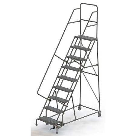 126 in H Steel Rolling Ladder, 9 Steps, 450 lb Load Capacity MPN:KDSR109242