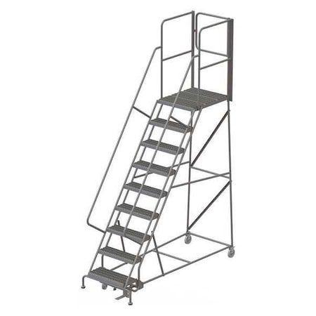 132 in H Steel Rolling Ladder, 9 Steps, 450 lb Load Capacity MPN:KDSR109242-XR