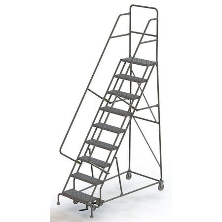 126 in H Steel Rolling Ladder, 9 Steps, 450 lb Load Capacity MPN:KDSR109246