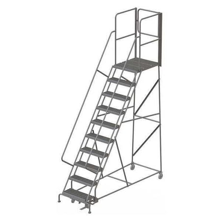 142 in H Steel Rolling Ladder, 10 Steps, 450 lb Load Capacity MPN:KDSR110242-XR