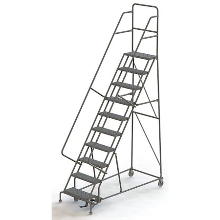 136 in H Steel Rolling Ladder, 10 Steps, 450 lb Load Capacity MPN:KDSR110246