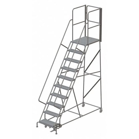 142 in H Steel Rolling Ladder, 10 Steps, 450 lb Load Capacity MPN:KDSR110246-XR