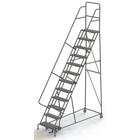 156 in H Steel Rolling Ladder, 12 Steps, 450 lb Load Capacity MPN:KDSR112242