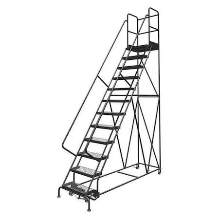 156 in H Steel Rolling Ladder, 12 Steps, 450 lb Load Capacity MPN:KDSR112242-D3