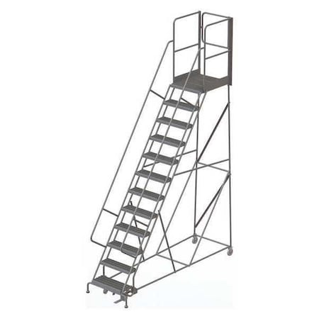 162 in H Steel Rolling Ladder, 12 Steps, 450 lb Load Capacity MPN:KDSR112242-XR