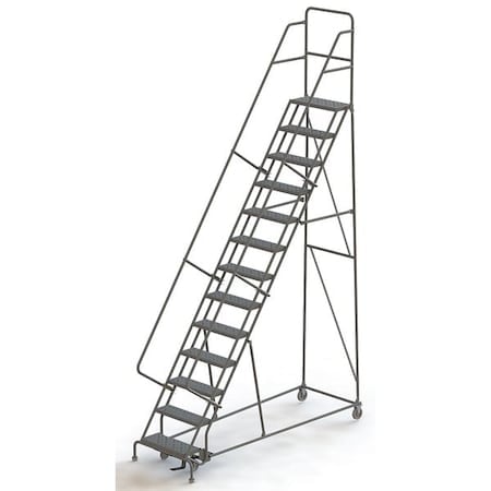 166 in H Steel Rolling Ladder, 13 Steps, 450 lb Load Capacity MPN:KDSR113242