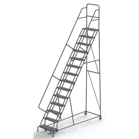 176 in H Steel Rolling Ladder, 14 Steps, 450 lb Load Capacity MPN:KDSR114242
