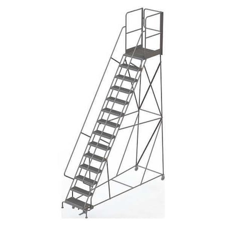 182 in H Steel Rolling Ladder, 14 Steps, 450 lb Load Capacity MPN:KDSR114242-XR