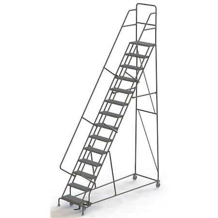 176 in H Steel Rolling Ladder, 14 Steps, 450 lb Load Capacity MPN:KDSR114246