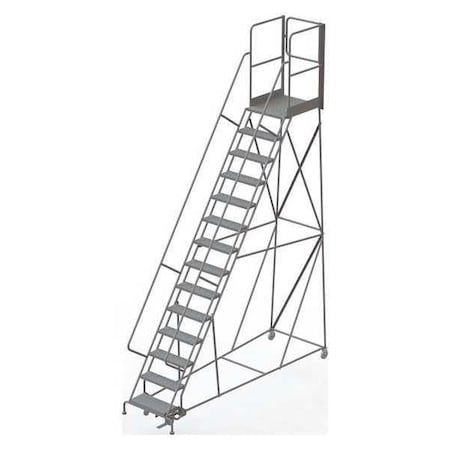 182 in H Steel Rolling Ladder, 14 Steps, 450 lb Load Capacity MPN:KDSR114246-XR