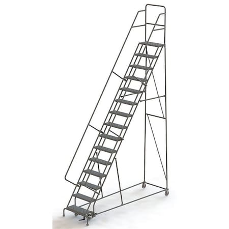 186 in H Steel Rolling Ladder, 15 Steps, 450 lb Load Capacity MPN:KDSR115242