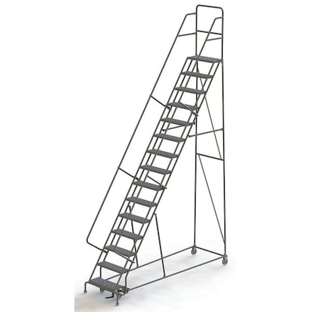 186 in H Steel Rolling Ladder, 15 Steps, 450 lb Load Capacity MPN:KDSR115246