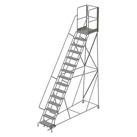 192 in H Steel Rolling Ladder, 15 Steps, 450 lb Load Capacity MPN:KDSR115246-XR
