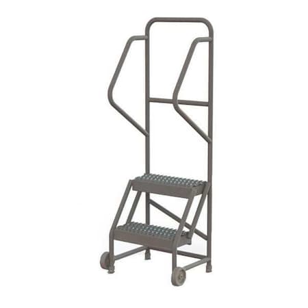56 in H Steel Tilt and Roll Ladder, 2 Steps, 450 lb Load Capacity MPN:KDTF102162
