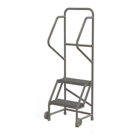 56 in H Steel Tilt and Roll Ladder, 2 Steps, 450 lb Load Capacity MPN:KDTF102166