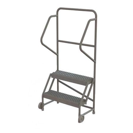 56 in H Steel Tilt and Roll Ladder, 2 Steps, 450 lb Load Capacity MPN:KDTF102242